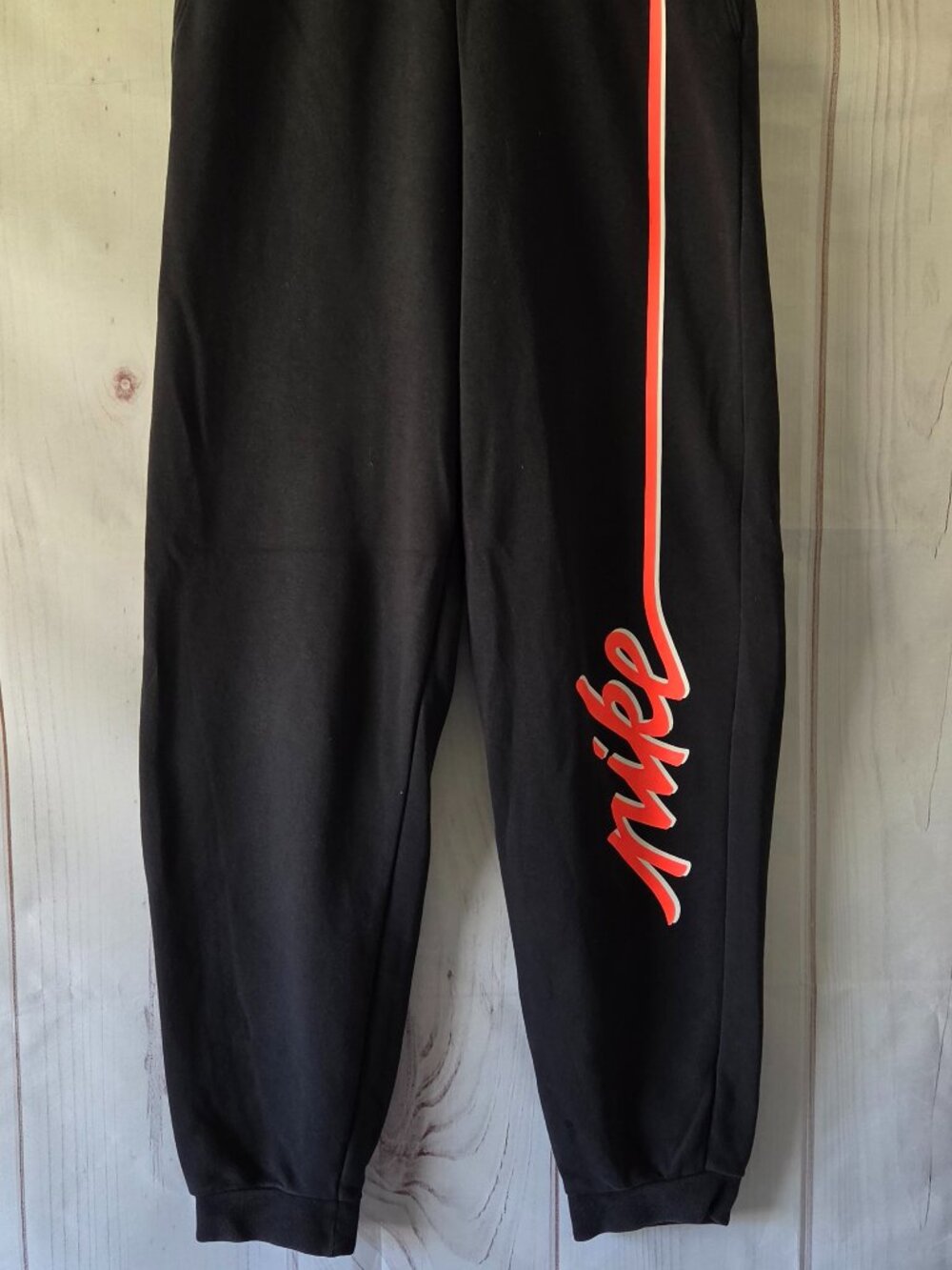 Nike DRI-FIT Retro Script Graphic Fleece Sweatpants Women’s XS Black w/ Orange